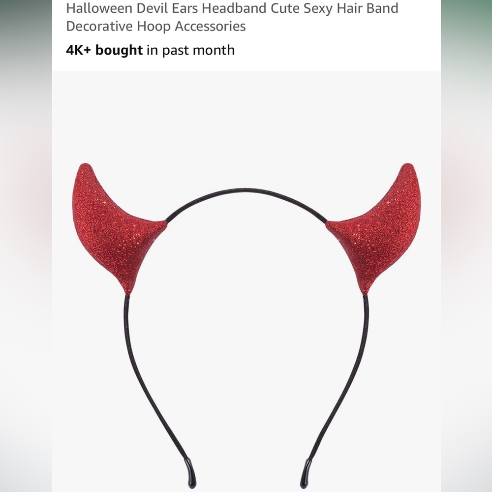 Devil costume accessories. Headband and lace gloves